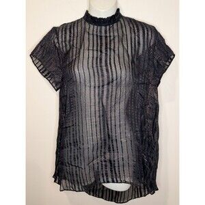 Life With Bird Anthropologie Sheer Metallic Striped Top Size 1 (US 4) EUC!!